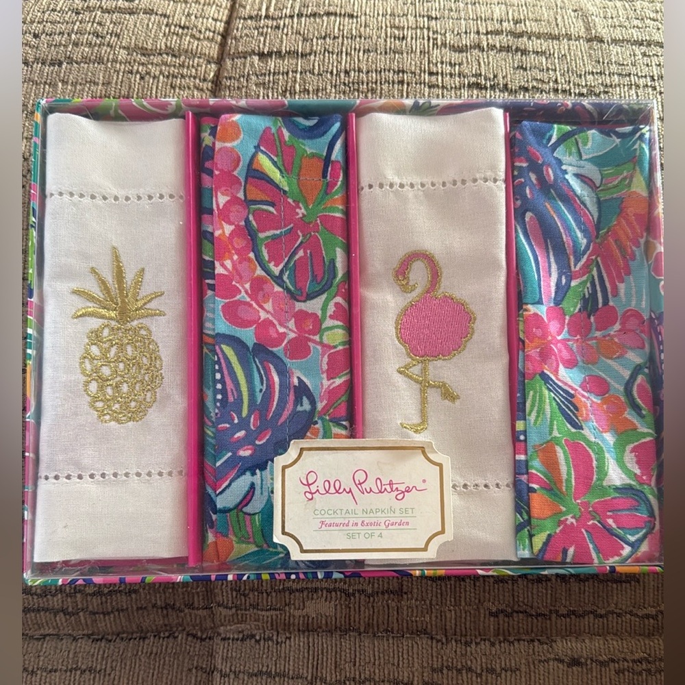 NWT Lilly Pulitzer cocktail napkin set - exotic garden
